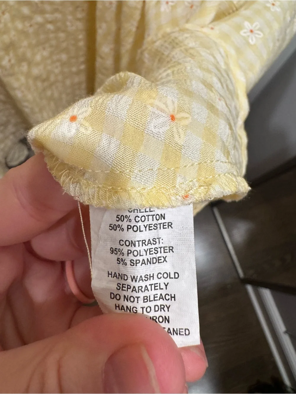 Unique Vintage Butter Yellow Embroidered Daisy Midi Dress 2X Retro 1950s Gingham